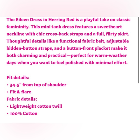 Hunter Bell Eileen Dress herring red Orange and Blue Dress NWT - Picture 4 of 4